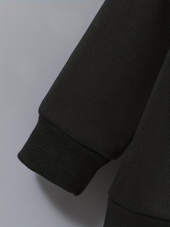 Детски пуловер-суитчър с дълги ръкави, принт с букви и планети, тънък трикотаж, 100% полиестер, унисекс, пролет-есен