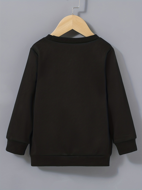 Детски пуловер-суитчър с дълги ръкави, принт с букви и планети, тънък трикотаж, 100% полиестер, унисекс, пролет-есен