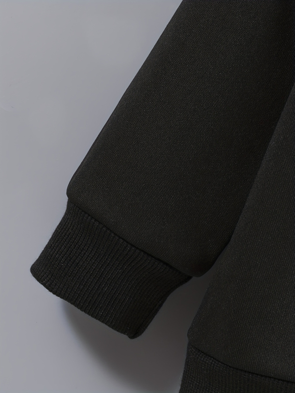 Детски пуловер-суитчър с дълги ръкави, принт с букви и планети, тънък трикотаж, 100% полиестер, унисекс, пролет-есен