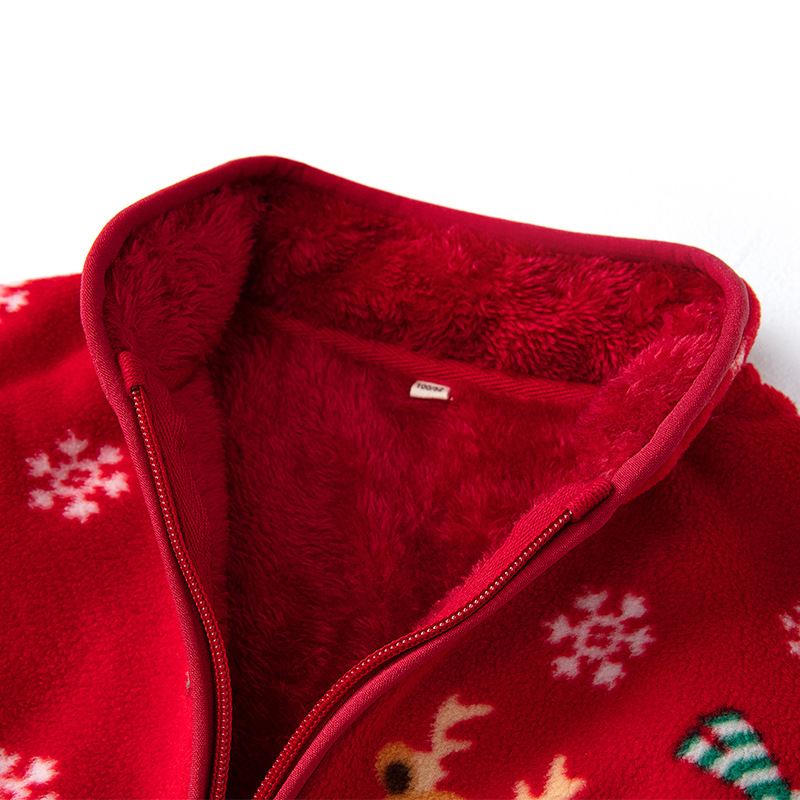 Детско поларено зимно яке 420 g, стояща яка, цип отпред, принт елен, подплата 100% полиестер