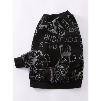 Детски комплект с качулка и принт, свободна кройка, Lyocell, есенно-зимна колекция 2025 (за деца над 8 г)