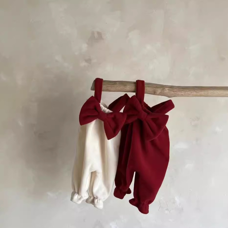 Зимен комплект за деца от две части, корейски стил, дебел памук (85%), дълги ръкави, пуловер без качулка, едноцветен, за деца 1–3 години