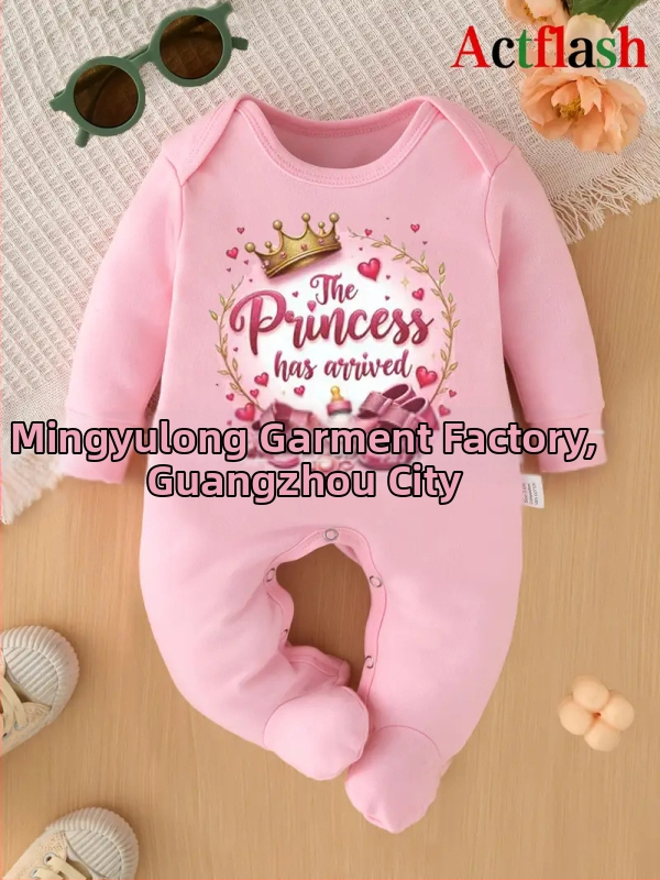 Vastsündinute romper südameprinti ja krooni, kootud polüester 95%, pikad varrukad, eesmine nupupugude sulgemine, kevad-sügisk, vanus 0–1 aasta