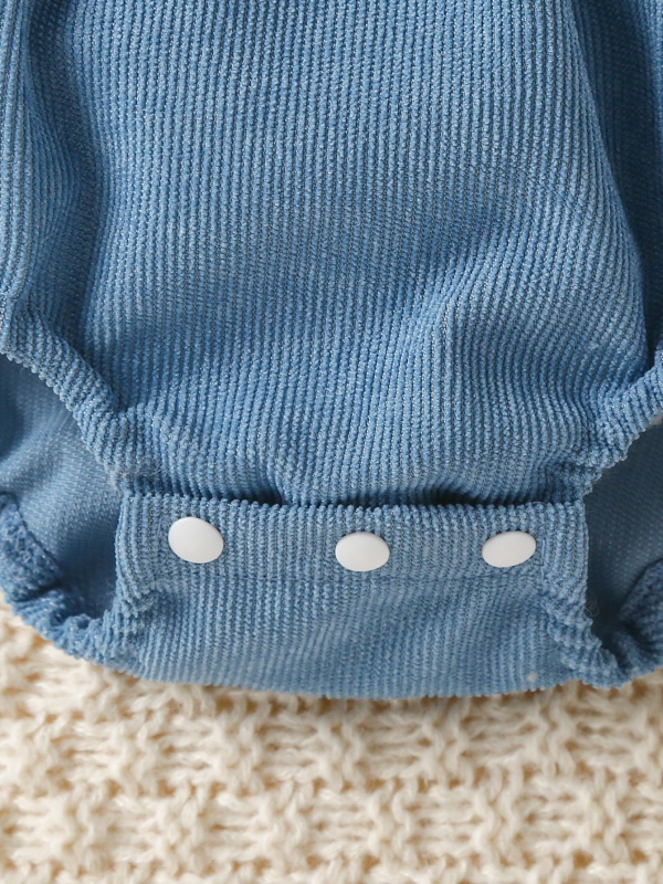 Памучен бебешки ромпер с вафелна текстура и 3D цветя, шапка, комплект от две части, дълги ръкави