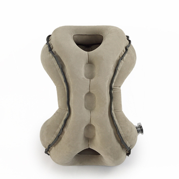 Надуваема туристическа възглавница с флокирана повърхност, екологично чист PVC, дебелина 0,4 мм, тегло 0,5 кг, модел 2310031, марка KX