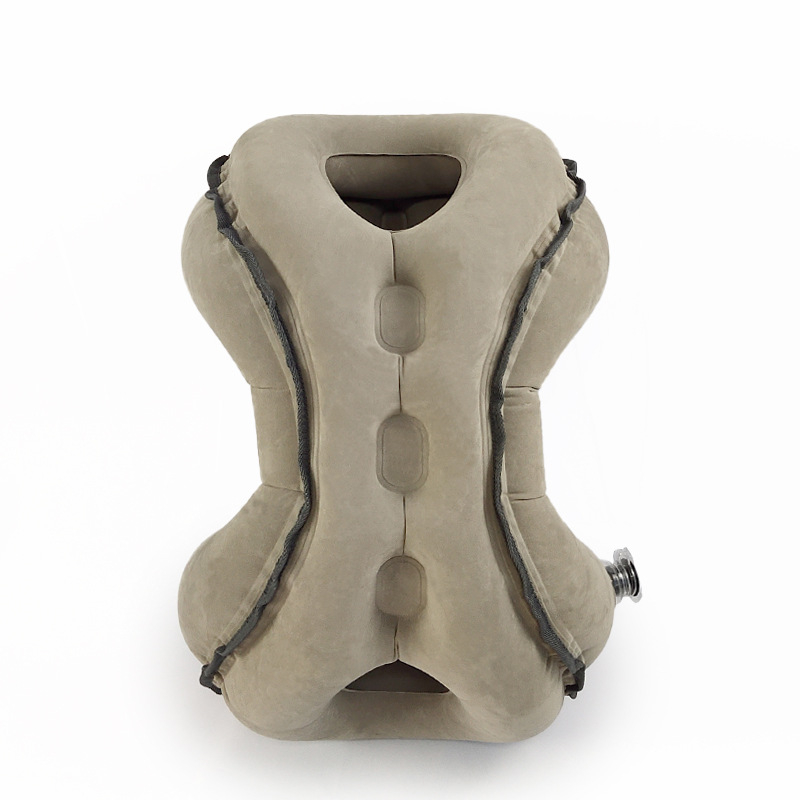 Надуваема туристическа възглавница с флокирана повърхност, екологично чист PVC, дебелина 0,4 мм, тегло 0,5 кг, модел 2310031, марка KX