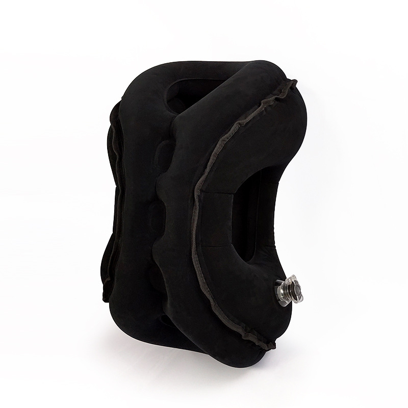 Надуваема туристическа възглавница с флокирана повърхност, екологично чист PVC, дебелина 0,4 мм, тегло 0,5 кг, модел 2310031, марка KX