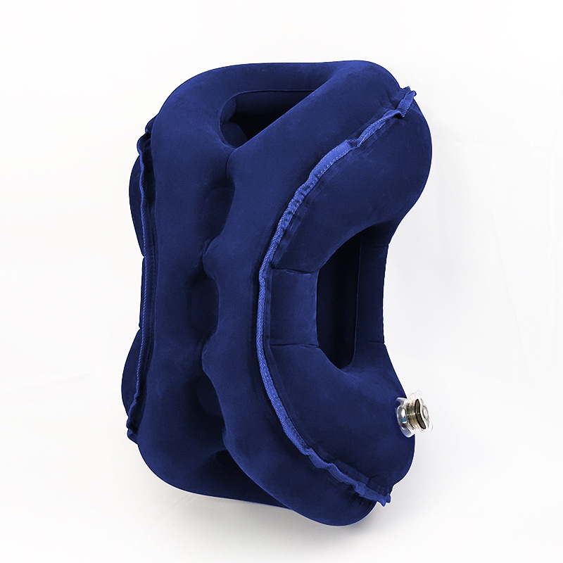 Надуваема туристическа възглавница с флокирана повърхност, екологично чист PVC, дебелина 0,4 мм, тегло 0,5 кг, модел 2310031, марка KX