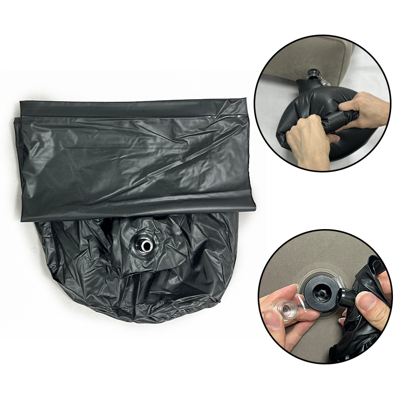 Надуваема туристическа възглавница с флокирана повърхност, екологично чист PVC, дебелина 0,4 мм, тегло 0,5 кг, модел 2310031, марка KX