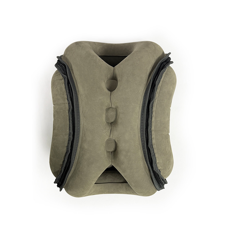 Надуваема туристическа възглавница с флокирана повърхност, екологично чист PVC, дебелина 0,4 мм, тегло 0,5 кг, модел 2310031, марка KX