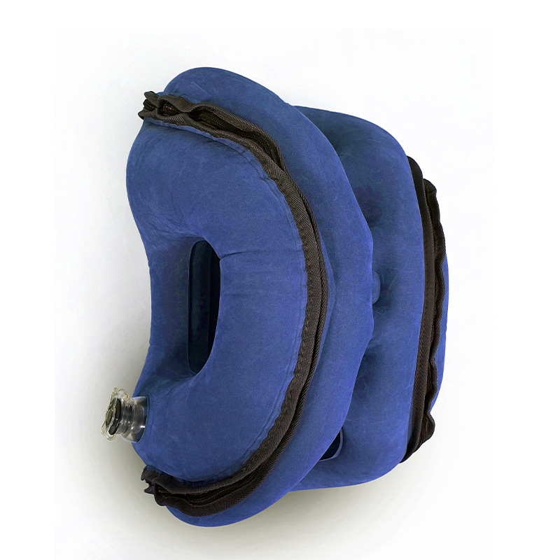 Надуваема туристическа възглавница с флокирана повърхност, екологично чист PVC, дебелина 0,4 мм, тегло 0,5 кг, модел 2310031, марка KX