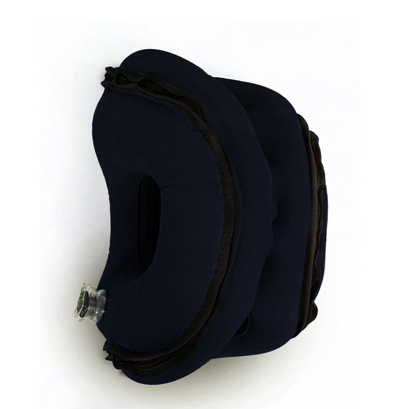 Надуваема туристическа възглавница с флокирана повърхност, екологично чист PVC, дебелина 0,4 мм, тегло 0,5 кг, модел 2310031, марка KX