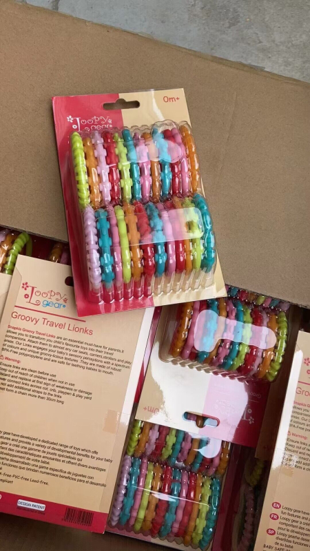 Дъгова пръстенова зъбка за бебета, 0-3 години, образователна интерактивна 3D пластмасова играчка