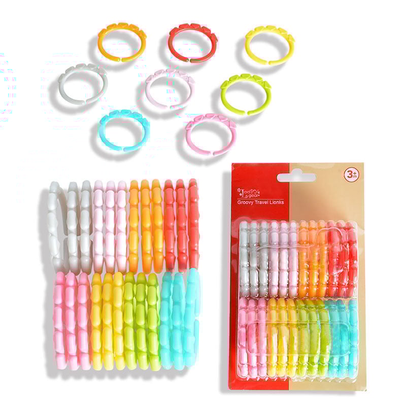 Дъгова пръстенова зъбка за бебета, 0-3 години, образователна интерактивна 3D пластмасова играчка