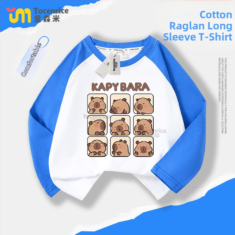 Laste puuvillane pikkade varrukatega T-särk, Casual stiil, multikas motiiviga, Sügis 2024, Unisex, alates 8-aastastest