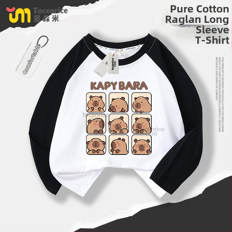 Laste puuvillane pikkade varrukatega T-särk, Casual stiil, multikas motiiviga, Sügis 2024, Unisex, alates 8-aastastest