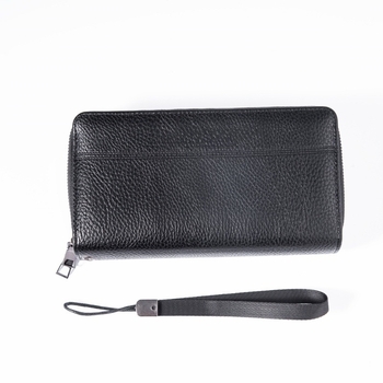 Vyrinė ilga PU piniginė su dvejais skyreliais kortelėms, keli kortelių skyriai, užsegama kišenė su virve, 185 g