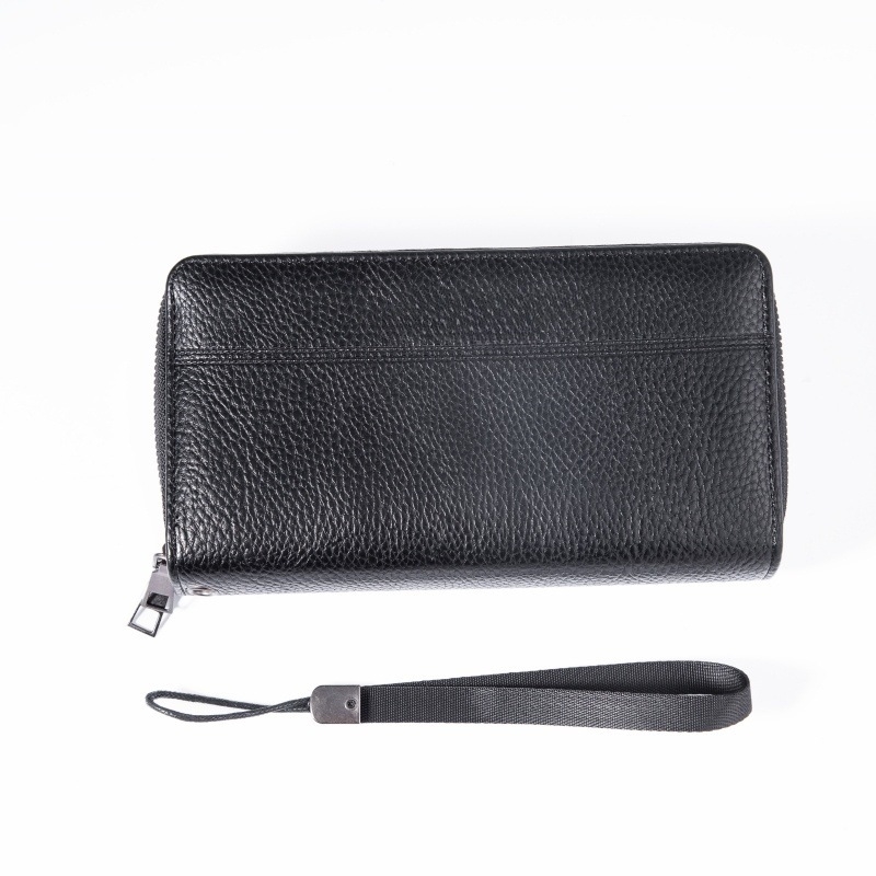 Vyrinė ilga PU piniginė su dvejais skyreliais kortelėms, keli kortelių skyriai, užsegama kišenė su virve, 185 g