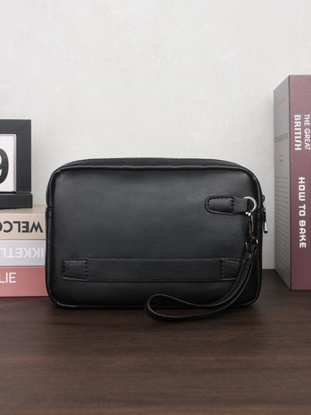 HOVIS PU мъжка клъч чанта – стил Бизнес елит, едноцветен дизайн, PU облицовка