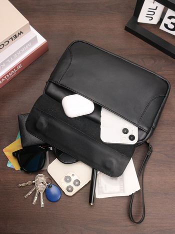 HOVIS PU мъжка клъч чанта – стил Бизнес елит, едноцветен дизайн, PU облицовка