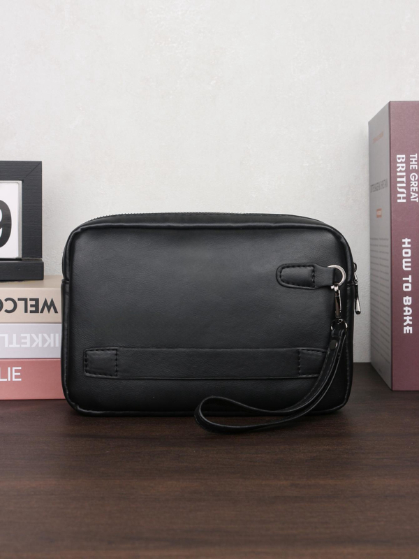 HOVIS PU мъжка клъч чанта – стил Бизнес елит, едноцветен дизайн, PU облицовка