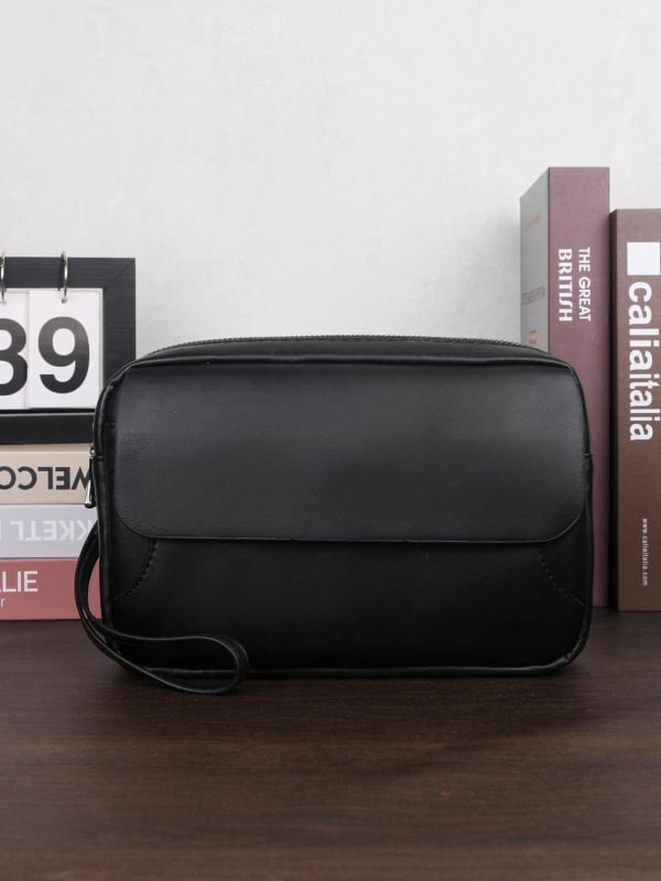 HOVIS PU мъжка клъч чанта – стил Бизнес елит, едноцветен дизайн, PU облицовка