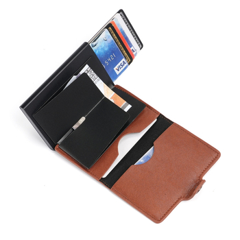 PU картодържател за банкови карти с RFID защита – унисекс, разширяем капацитет, антифрод защита, пролет 2025