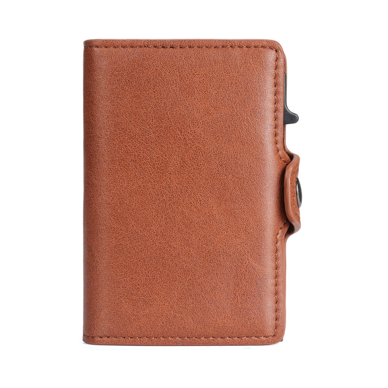 PU картодържател за банкови карти с RFID защита – унисекс, разширяем капацитет, антифрод защита, пролет 2025