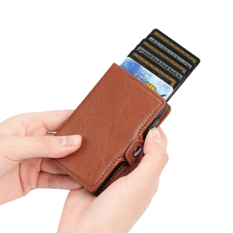 PU картодържател за банкови карти с RFID защита – унисекс, разширяем капацитет, антифрод защита, пролет 2025