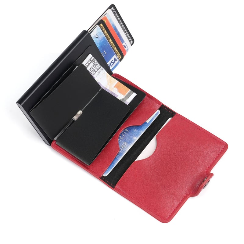 PU картодържател за банкови карти с RFID защита – унисекс, разширяем капацитет, антифрод защита, пролет 2025