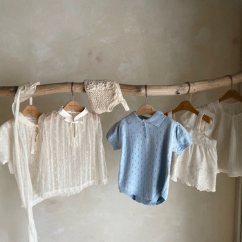 Гащеризон за бебета и деца - 100% памук, корейски стил, къс ръкав, унисекс, за деца 1–3 години