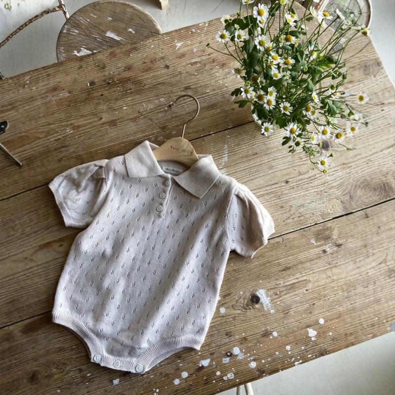 Гащеризон за бебета и деца - 100% памук, корейски стил, къс ръкав, унисекс, за деца 1–3 години