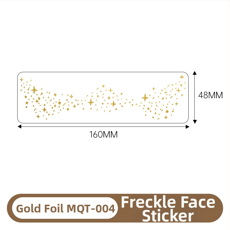 Стикери за татуировка с лунички и позлата – техника: воден трансферен печат; дизайн с позлатено фолио; водоустойчиви и против изпотяване; печатано лого; полу-ръчен и полу-механичен процес