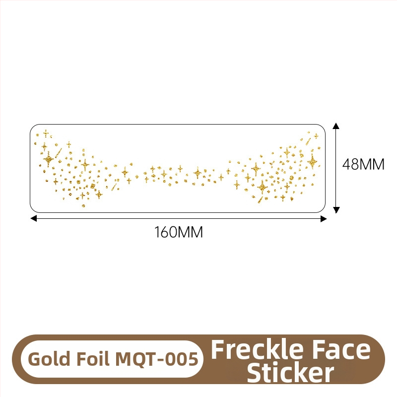 Стикери за татуировка с лунички и позлата – техника: воден трансферен печат; дизайн с позлатено фолио; водоустойчиви и против изпотяване; печатано лого; полу-ръчен и полу-механичен процес