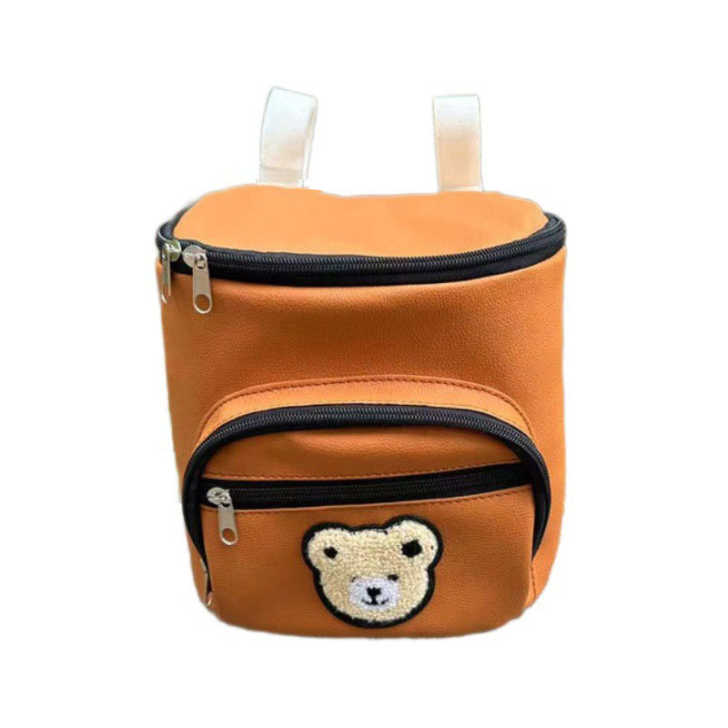 Закачваща чантичка за бебешка количка, голям капацитет, изкуствена кожа, универсална съвместимост