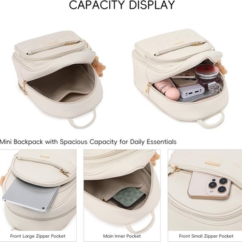 Γυναικείο σακίδιο | Φρέσκο και γλυκό στιλ, PU υλικό (Άνοιξη 2025, Άνοιγμα με φερμουάρ, Αδιάβροχο, Εσωτερικές τσέπες, Πολυεστερική επένδυση)