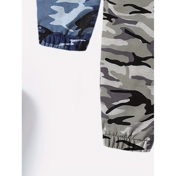 Детски камуфлажни джогър панталони с 3D дигитален принт, плат Vinylon с Tianzhu памук, дължина девет точки, без отвор на чатала, за деца над 8 г., есен 2025