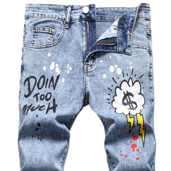 Джинси в стил Хип-хоп, патчворк разкъсан, тясна кройка, средна талия, памук 85%, ципова закопчалка, четири сезона