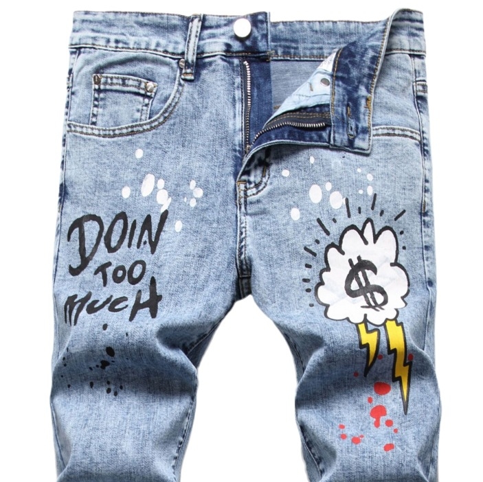 Джинси в стил Хип-хоп, патчворк разкъсан, тясна кройка, средна талия, памук 85%, ципова закопчалка, четири сезона