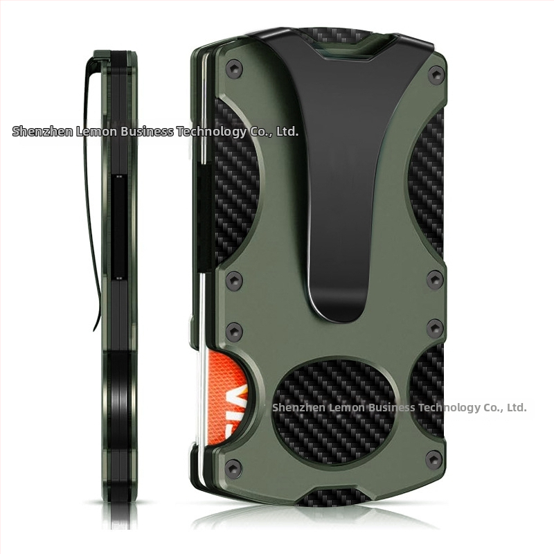 Taktikaline metallist rahakott RFID-kaitsega, kahekordne disain, mahutab 1–12 kaarti, CNC töötlemine