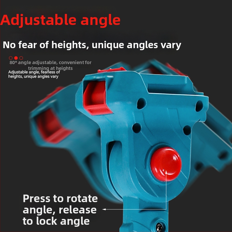 Elektriskā zaru zāģis ar pagarināšanas kātu un augstu zariem piemērotu rokturi, 21V tīkla barošana, dzelzs ķēde