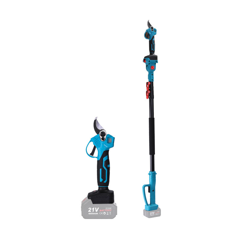 Elektriskā zaru zāģis ar pagarināšanas kātu un augstu zariem piemērotu rokturi, 21V tīkla barošana, dzelzs ķēde