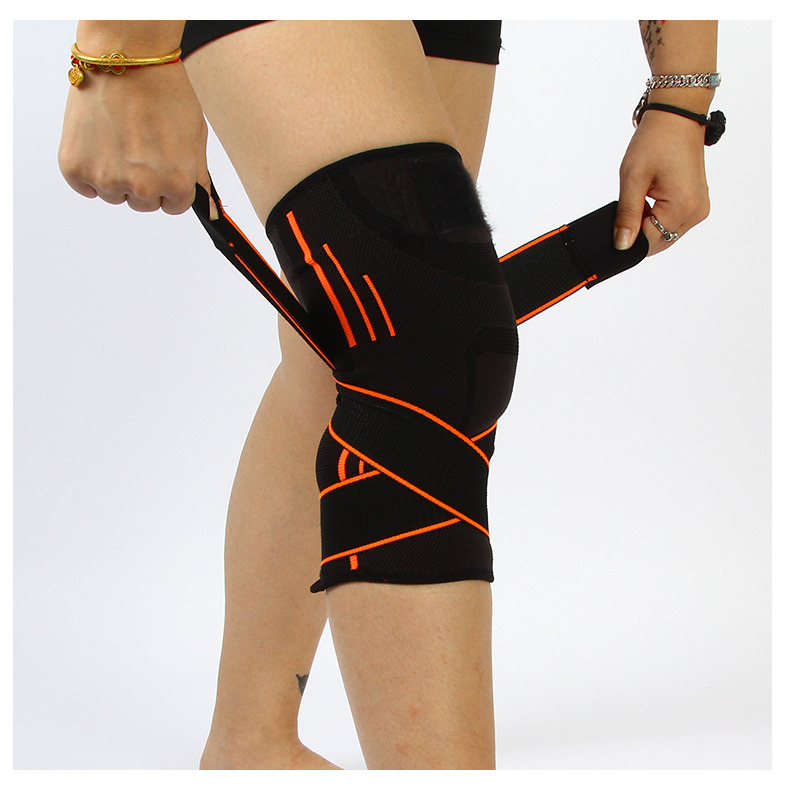 Спортни компресионни наколенки с регулируема лента (Материал: найлон, спандекс, латекс, коприна; Защитни части: коляно; Тегло: под 100 г; Категория: коленни подложки; Тип на спецификация: нормална)