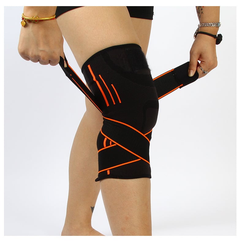 Спортни компресионни наколенки с регулируема лента (Материал: найлон, спандекс, латекс, коприна; Защитни части: коляно; Тегло: под 100 г; Категория: коленни подложки; Тип на спецификация: нормална)