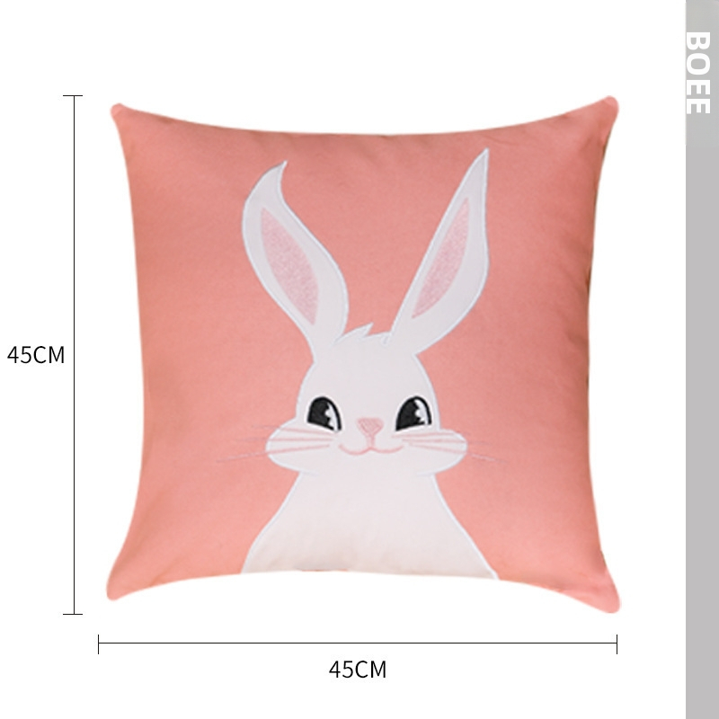 Karikatuursete loomade õmblustega padjapüür, puuvillane kate, PP-puuvillaga täidis, sisemine tuum kaasas