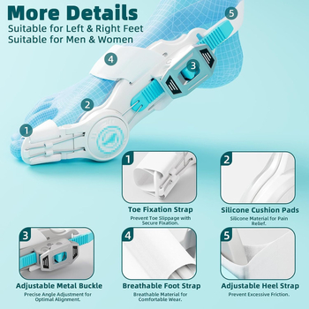 Коректор за халюкс валгус - PP материал, модел HXB-250, регулируема серия, стил с плъзгаща се катарама, за всички сезони