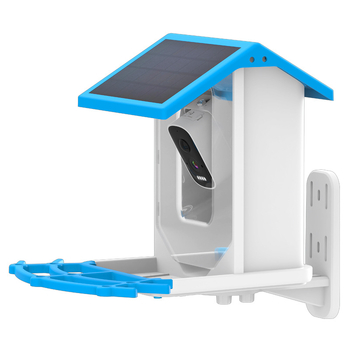 Интелигентна хранилка за птици с AI разпознаване, камера 5MP и резолюция 2.5K, за външна употреба, управление чрез приложение, разглобяема, вградена 5000mAh батерия