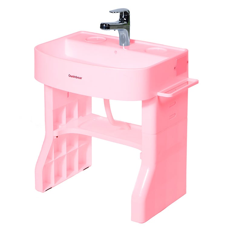 OUNINBEAR Детска стояща мивка за миене на ръце и лице с тренировка за миене на зъби — PP пластмаса; печат на лого; персонализиране; лицензиран частен етикет