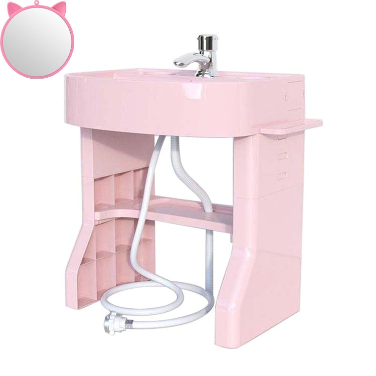 OUNINBEAR Детска стояща мивка за миене на ръце и лице с тренировка за миене на зъби — PP пластмаса; печат на лого; персонализиране; лицензиран частен етикет