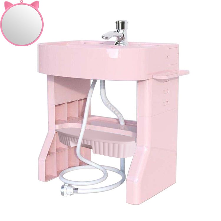 OUNINBEAR Детска стояща мивка за миене на ръце и лице с тренировка за миене на зъби — PP пластмаса; печат на лого; персонализиране; лицензиран частен етикет